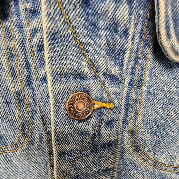 Vintage Lee Denim McDonalds Jean Jacket Mens Medium Blue Embroidered Cotton RARE - Picture 8 of 14